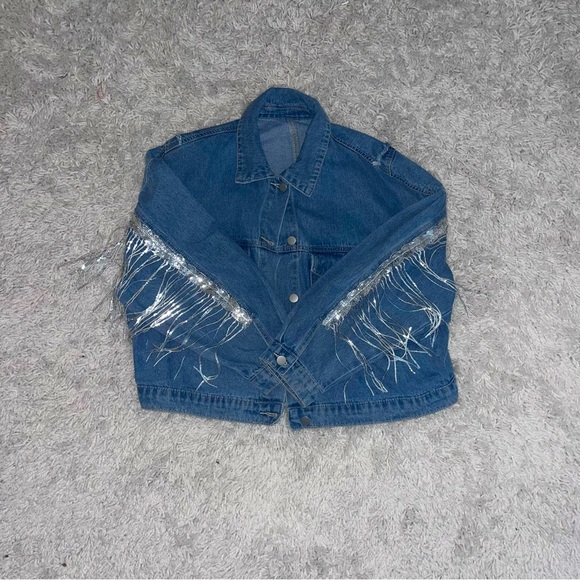 SHEIN Diamonds & Denim Jean Jacket - Picture 1 of 4